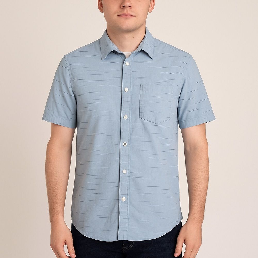 Urban Pipeline Light Blue Casual Button Down Shirt Short Sleeve